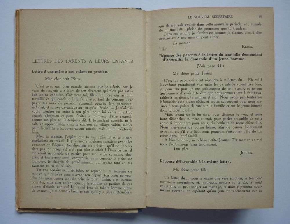 LE NOUVEAU SECR&Eacute;TAIRE Mod&egrave;les correspondances vintage 1941 Livres et BD