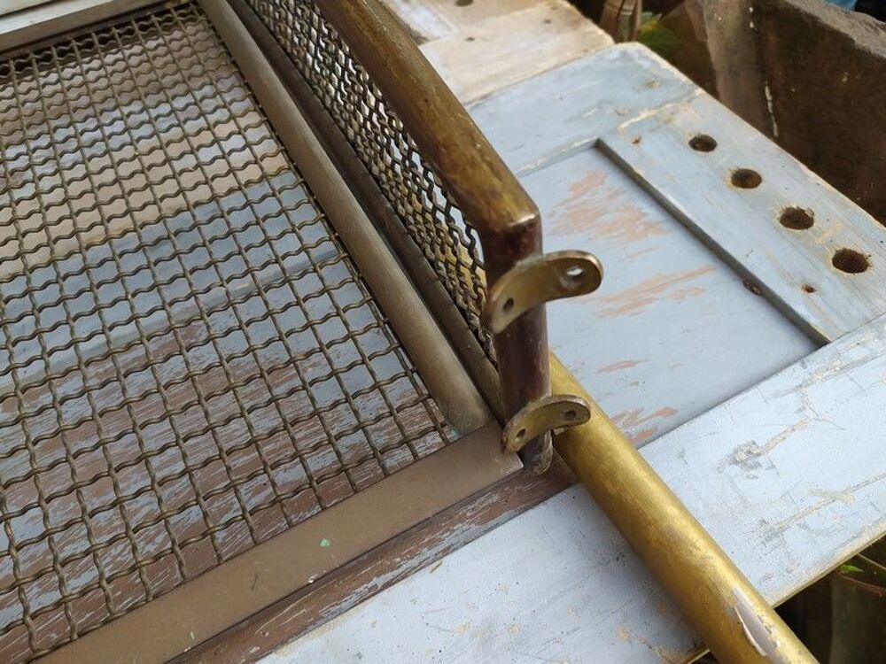 Ancien Porte Bagages de Train en Laiton D&eacute;but XX&egrave;me 