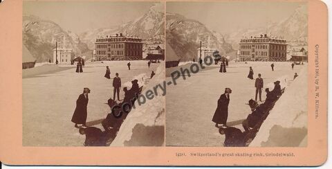 STEREOVIEW SUISSE GRINDELWALD Skating Rink Switzerland Photo Loches (37)