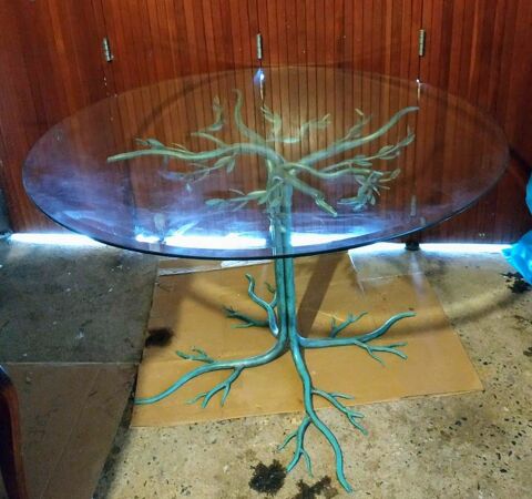 table de salle � manger en fer forg� pi�ce unique 1000 Le Poin�onnet (36)
