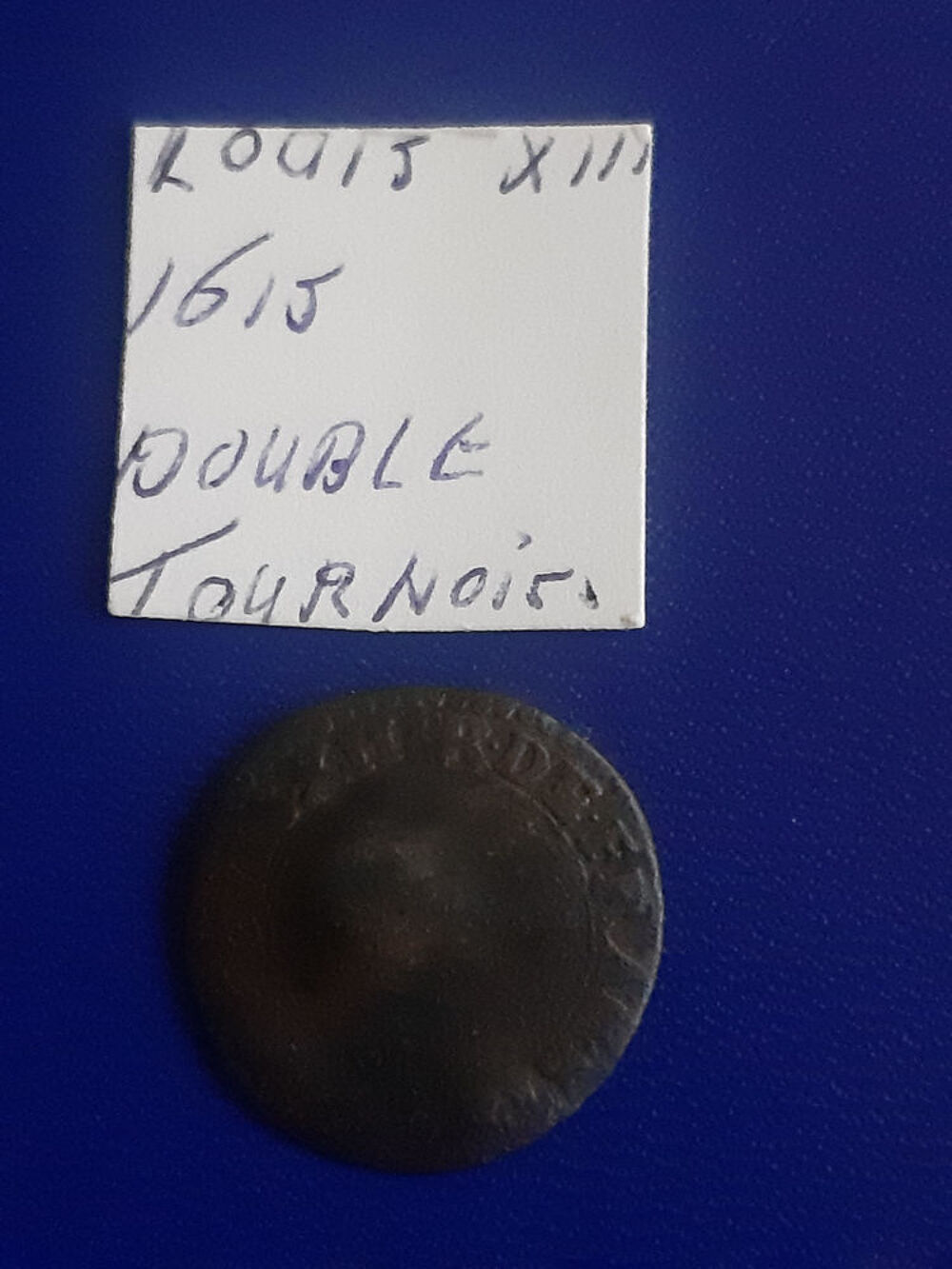 1615 double tournois Louis XIII avec poincon 