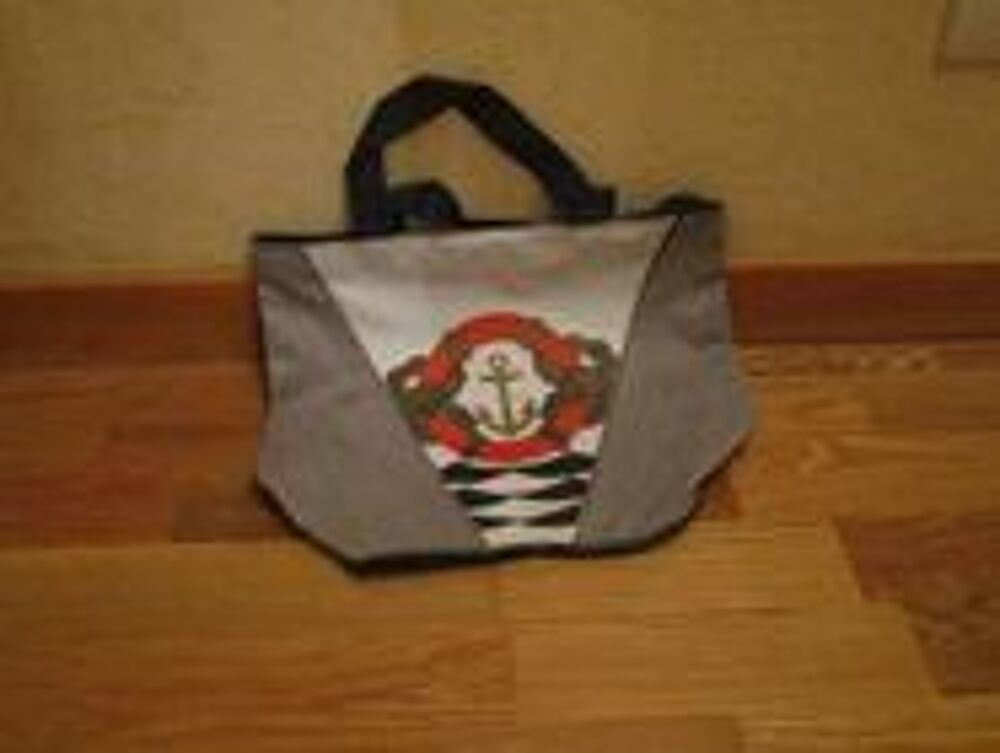 Sac en tissus ray&eacute; en vertical marron clair et rose et autre Maroquinerie