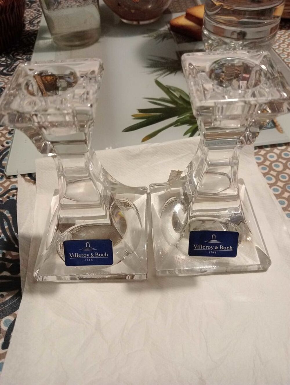 Deux bougeoirs cristal Villeroy &amp; Boch neufs Décoration