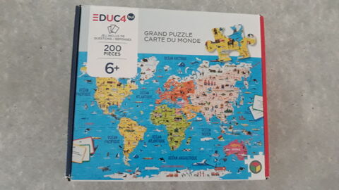 Puzzle 200 pices Carte du monde avec jeu questions rponses 10 couflant (49)