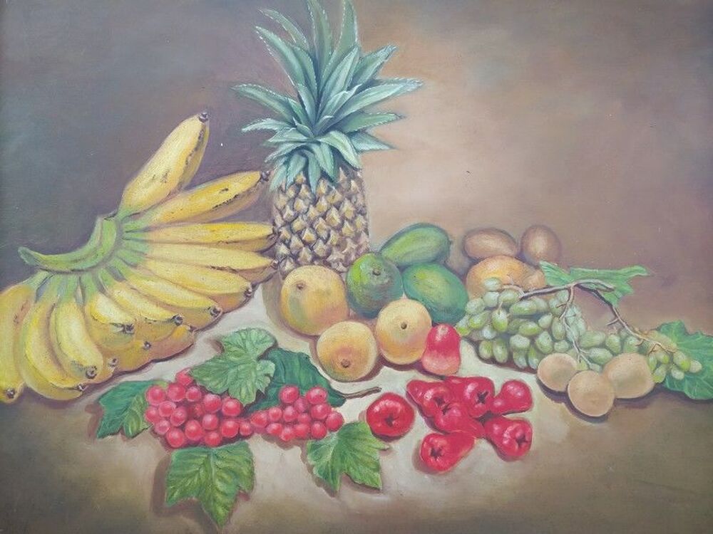 Tableau Nature Morte aux Fruits Exotiques 