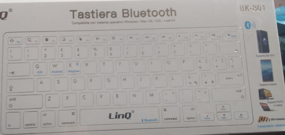Apple Wireless Keyboard Clavier sans fil Bluetooth Blanc . Téléphones et tablettes