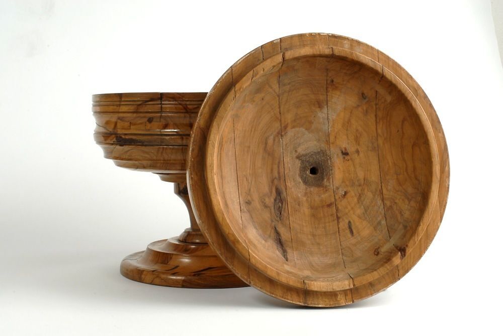 Magnifique coupe en bois d'olivier-Artisanat de Toscane ITAL Décoration