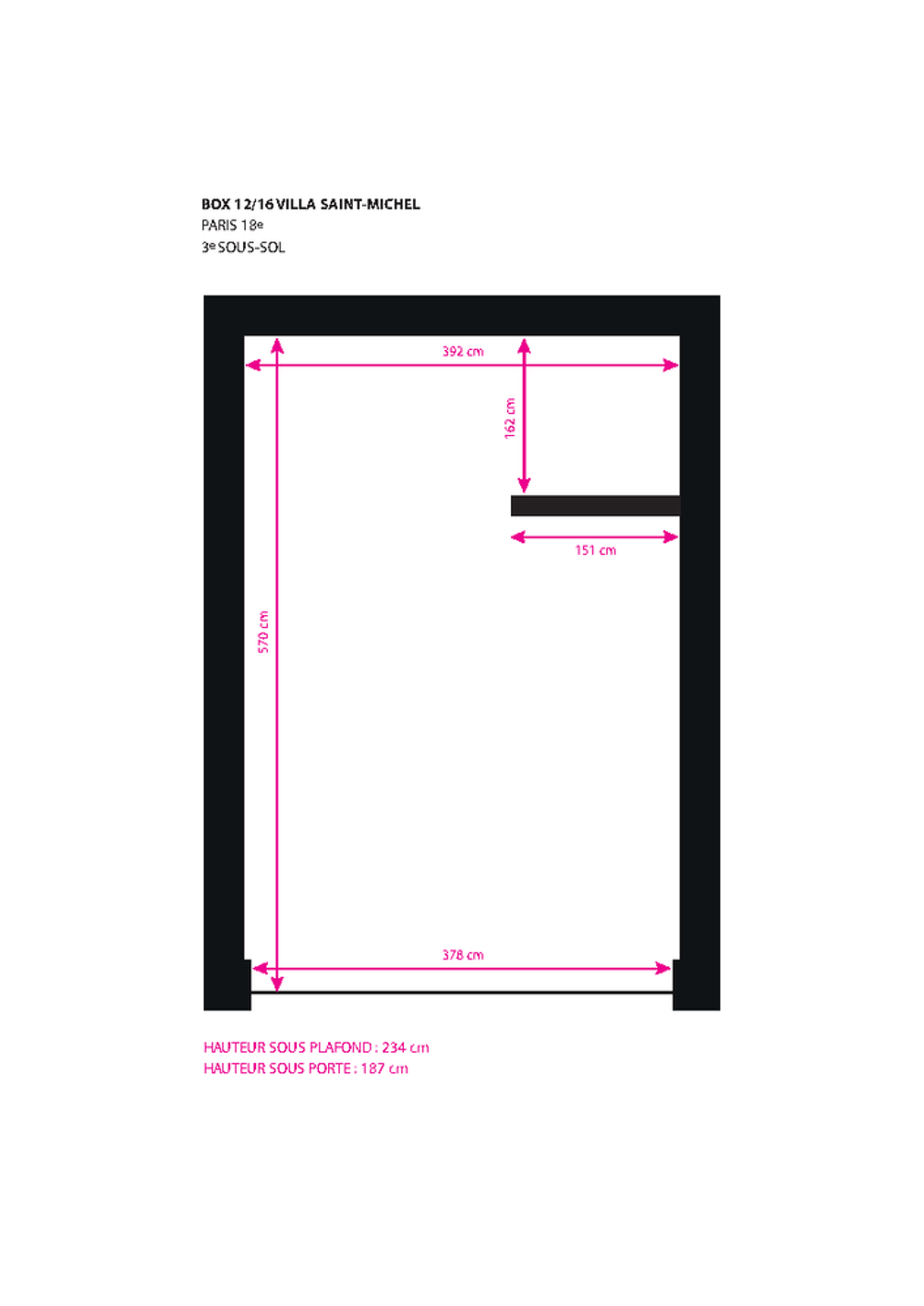 Vente Parking/Garage Box fermé de 22m² Paris 18