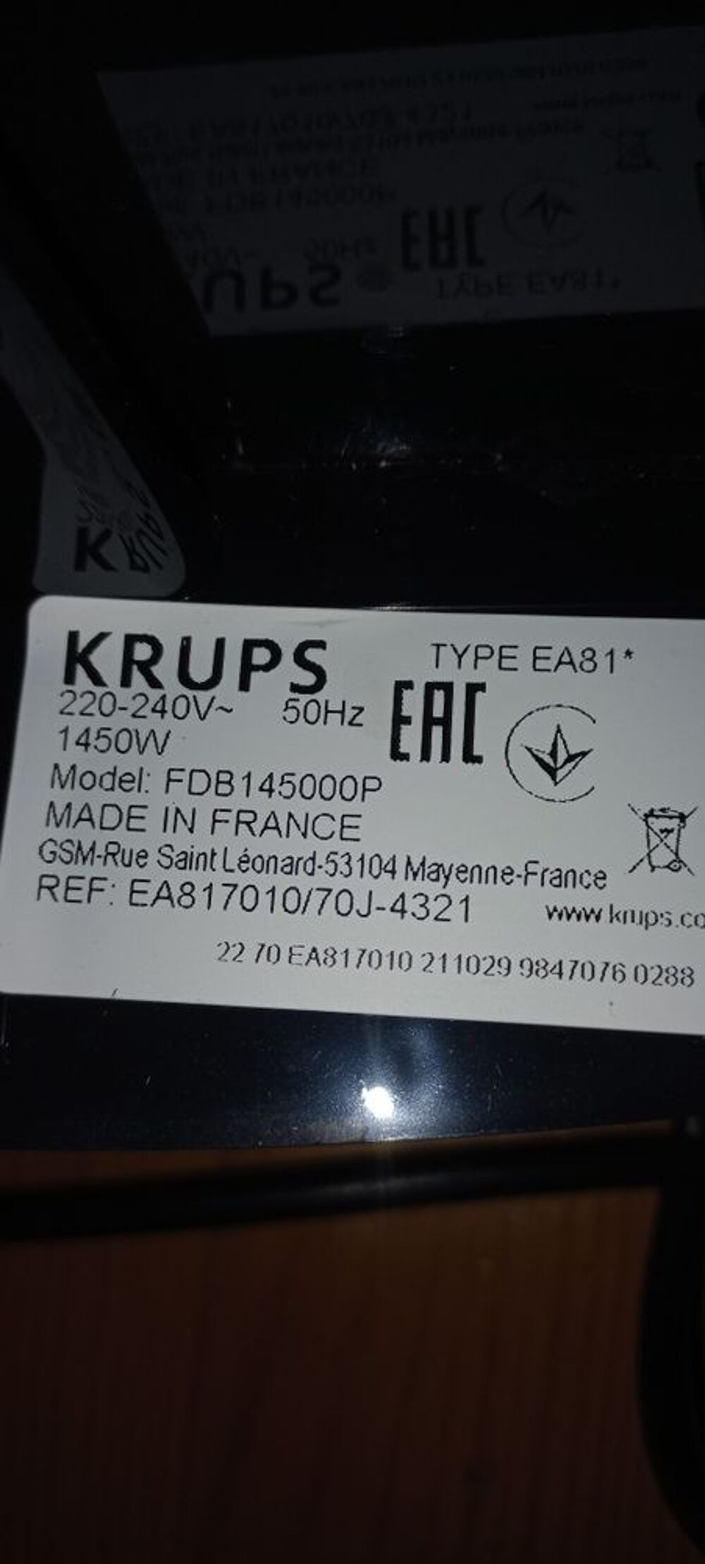 cafeti&egrave;re krups Electroménager
