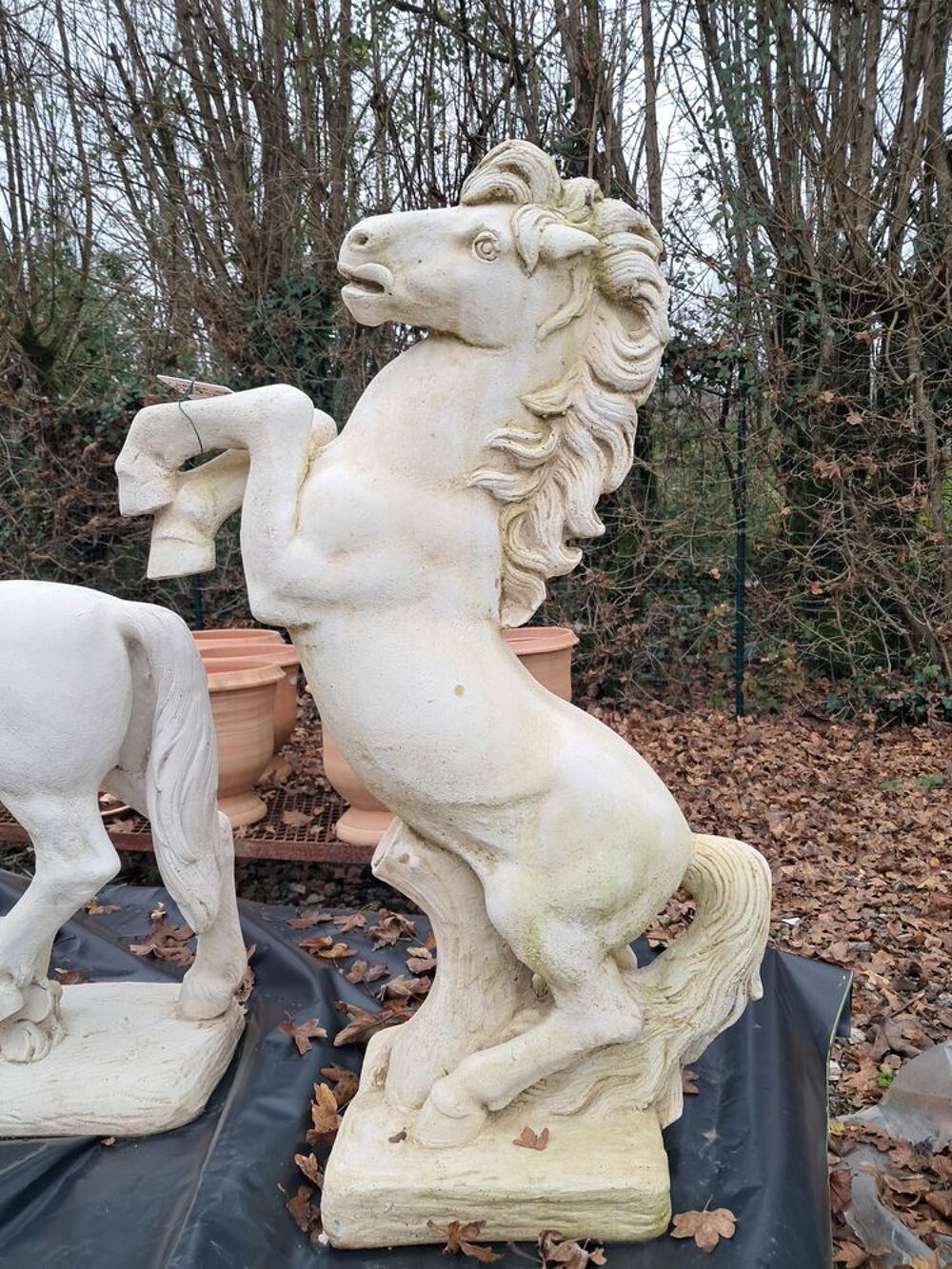 Statue cheval en pierre Décoration