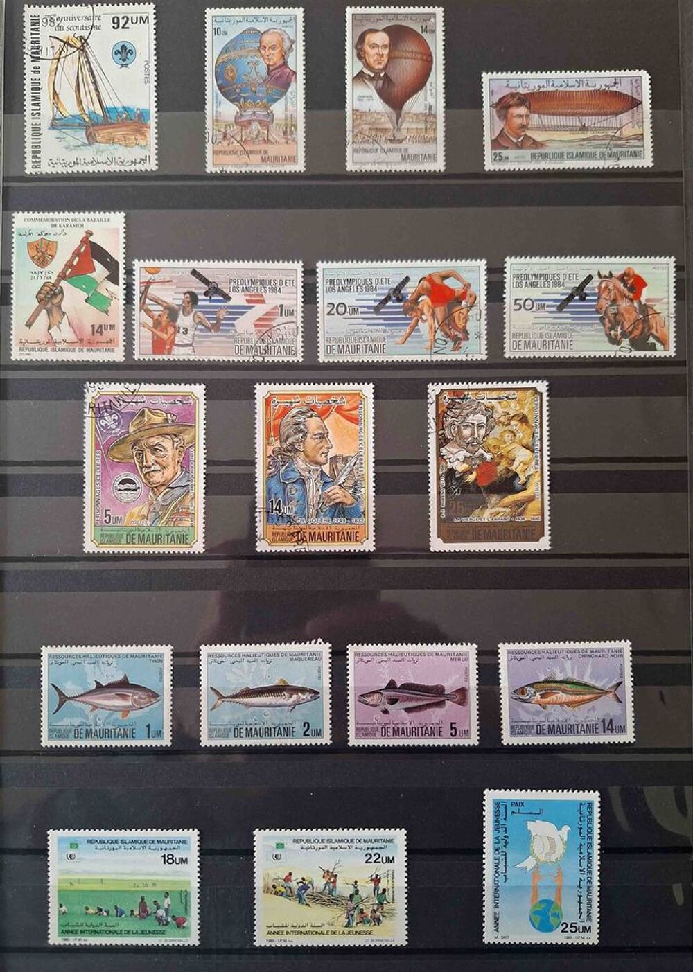 S&eacute;rie de timbres de collection de Mauritanie 