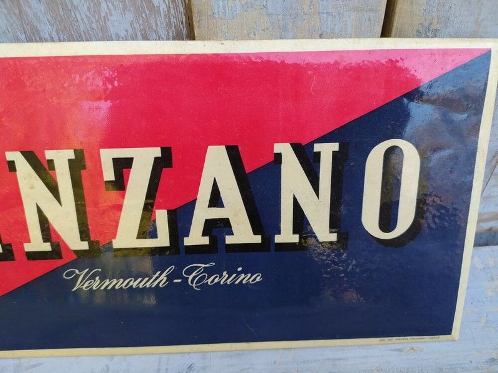 Ancienne Plaque Glacoide Cinzano Vermouth- Torino Milan 