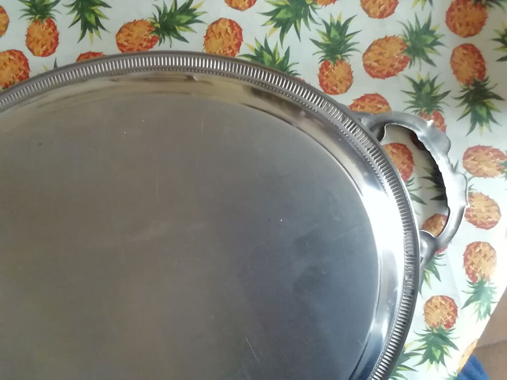 Grand plateau inox des ann&eacute;es 50 /60 Cuisine