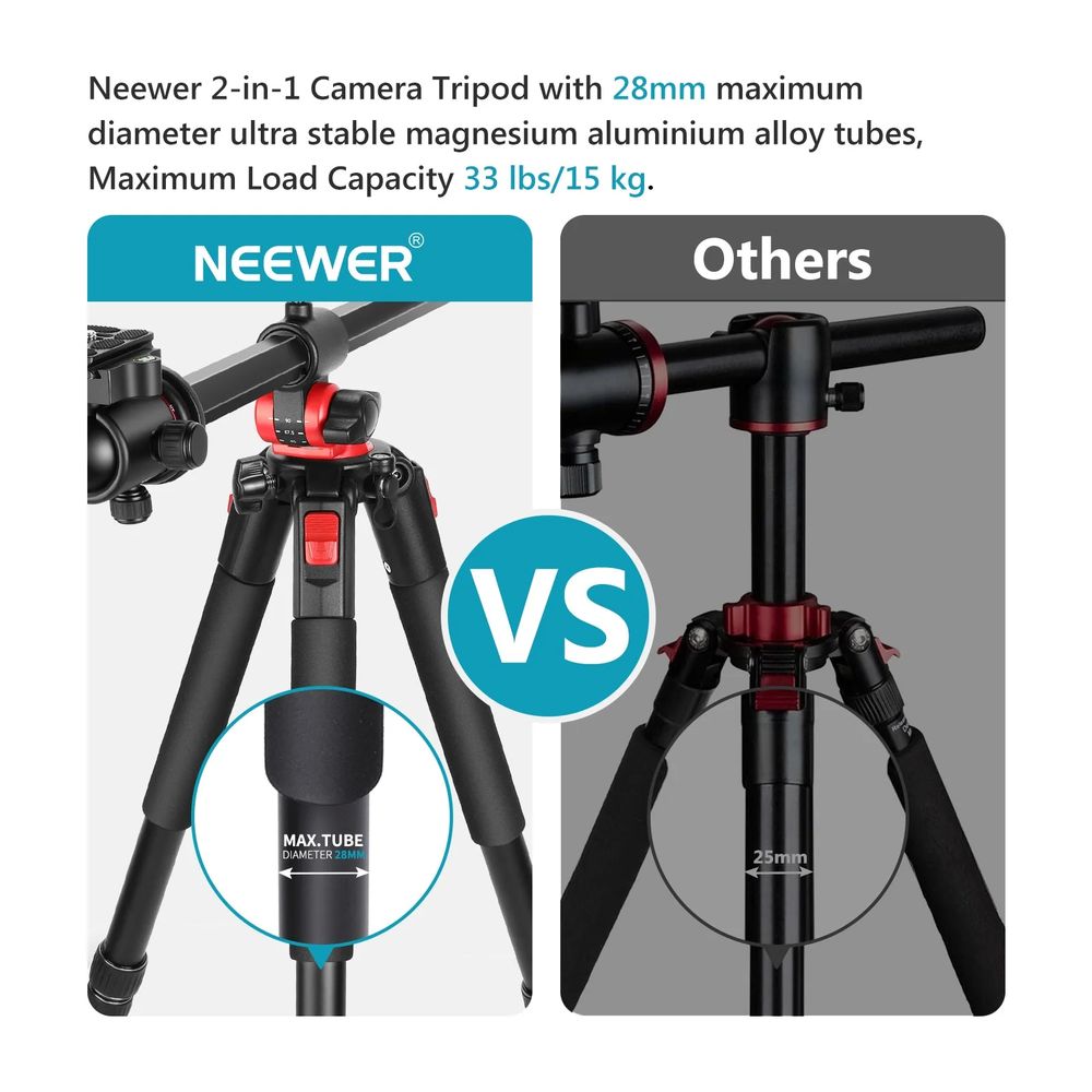 Tr&eacute;pied professionnel NEEWER N284L+G0 avec Monopode Photos/Video/TV