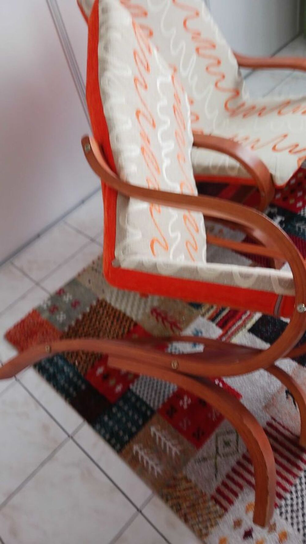2 fauteuils beige/orange Meubles