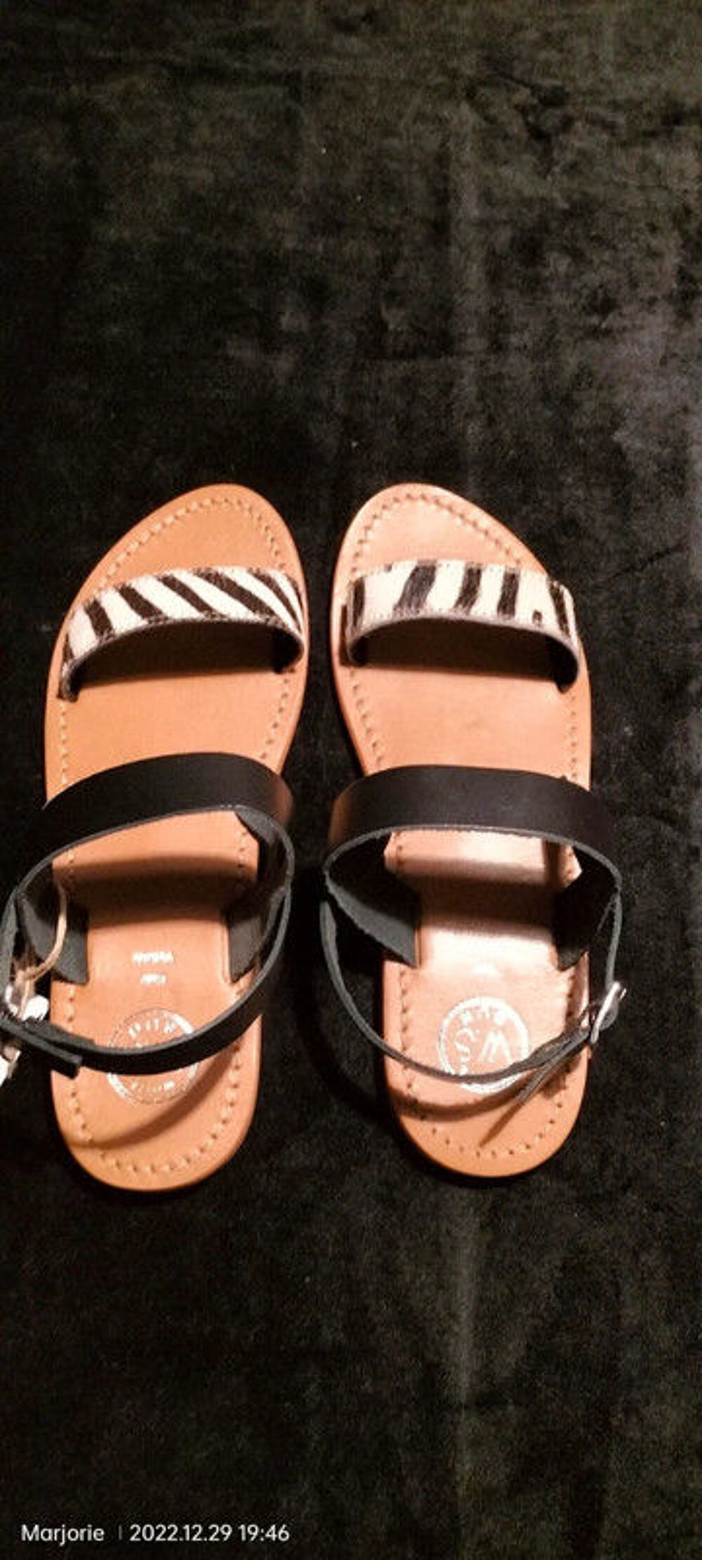 Sandales cuir White sun fait main Chaussures