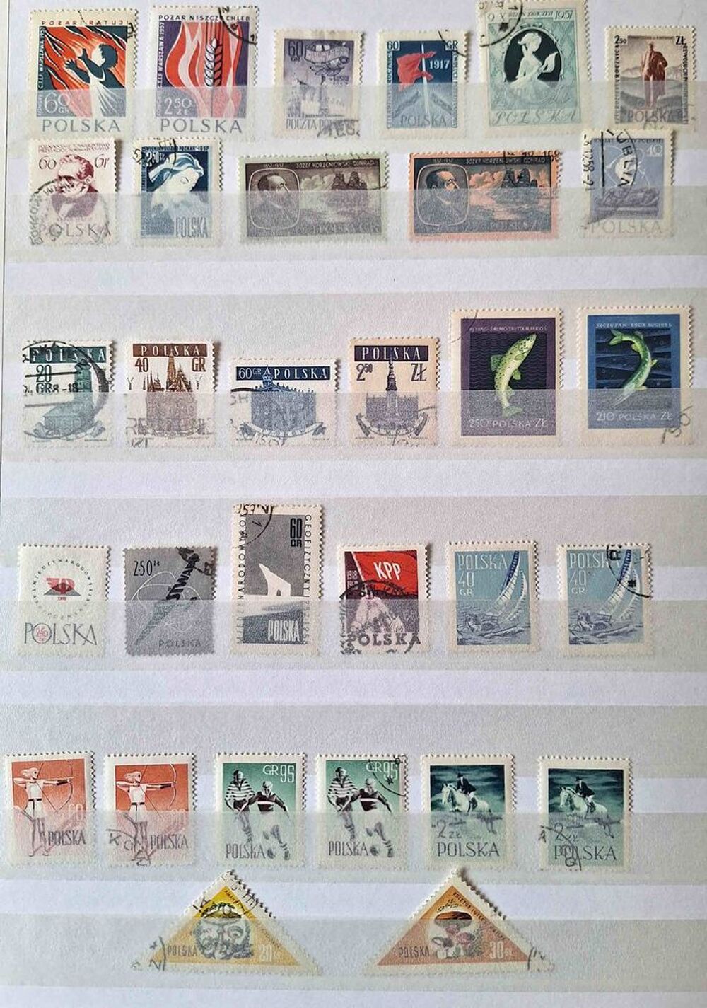 S&eacute;rie de timbres de collection de Pologne 