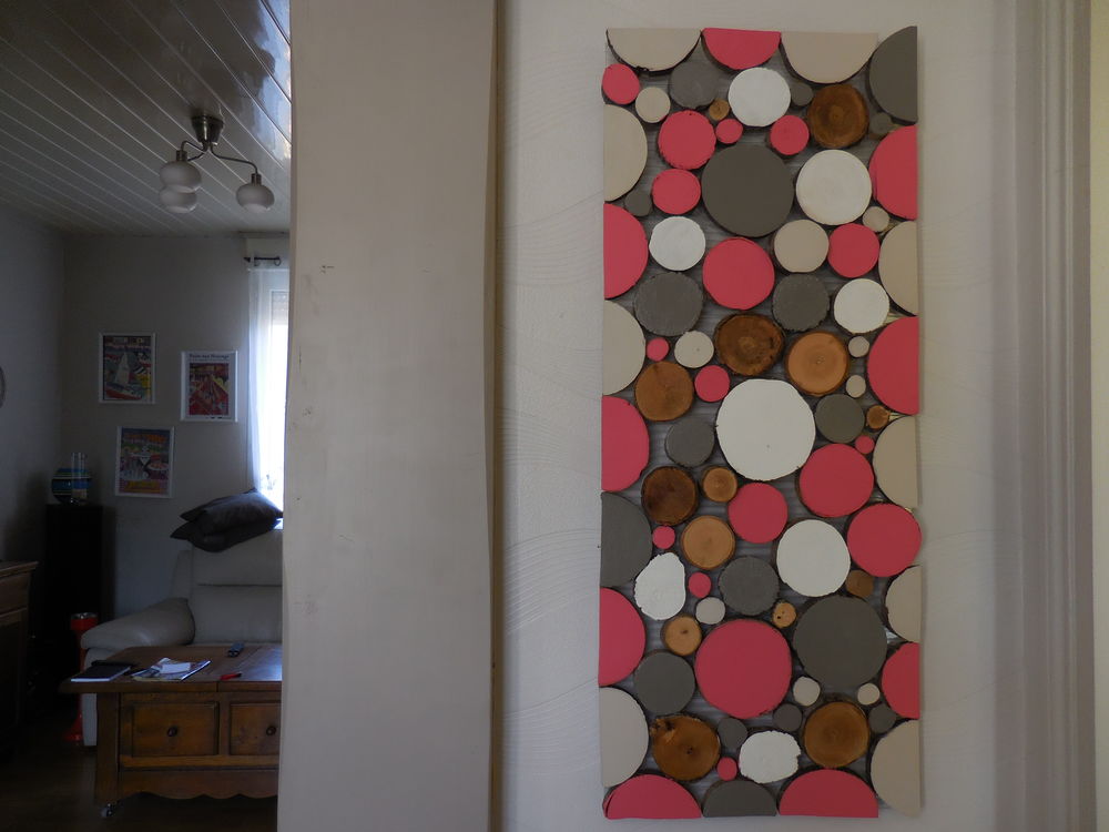 tableaux de rondelles de bois
Décoration
