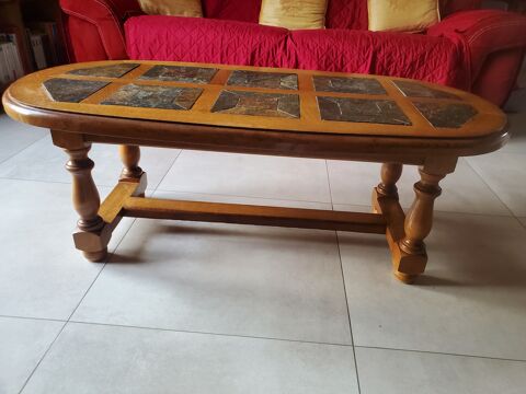 Table basse en bois avec dcorations en pierre 40 Pont-Saint-Martin (44)