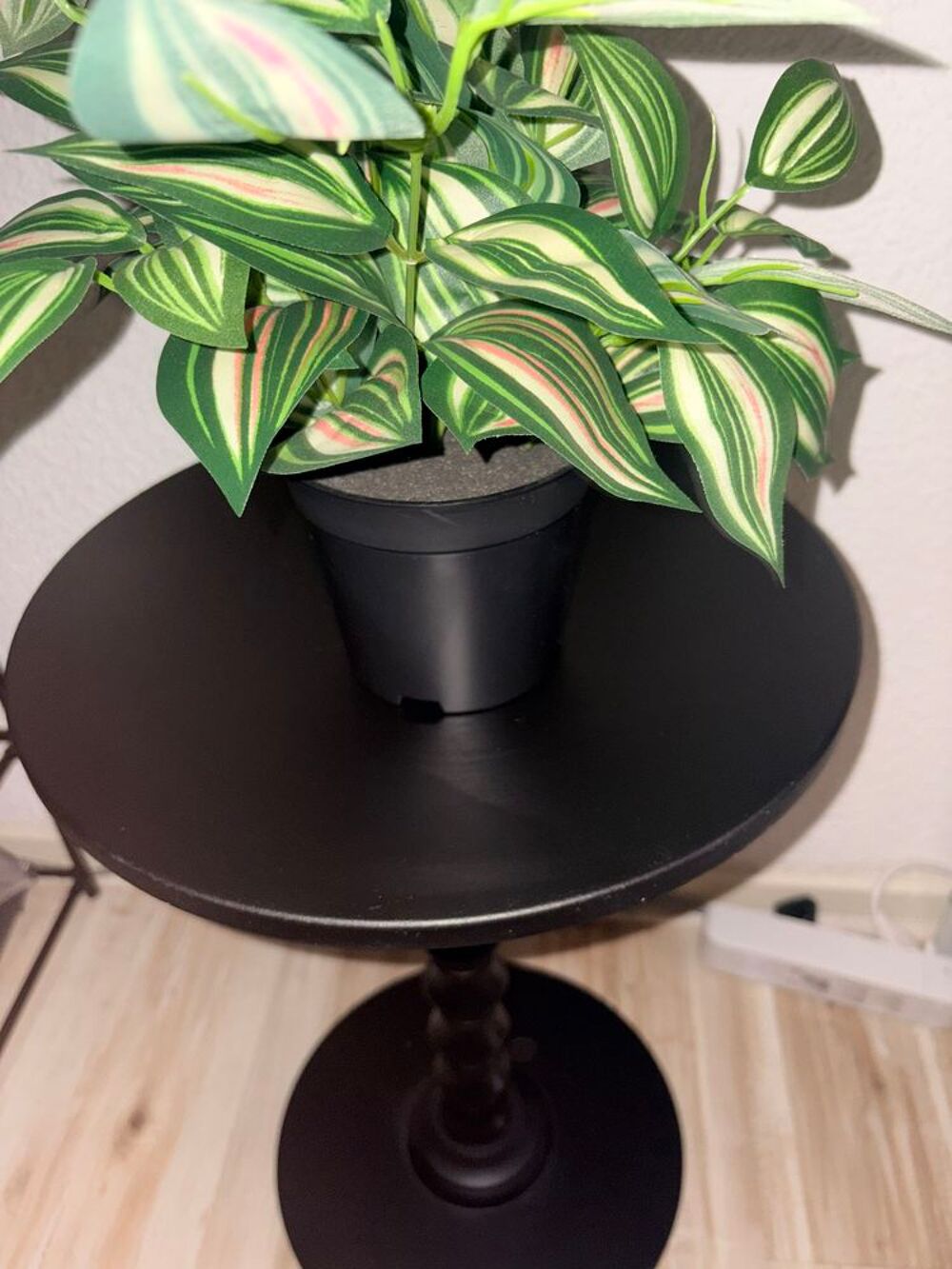 Table d'appoint + plante artificielle + tableau+ Etag&egrave;re &agrave; chaussures Décoration