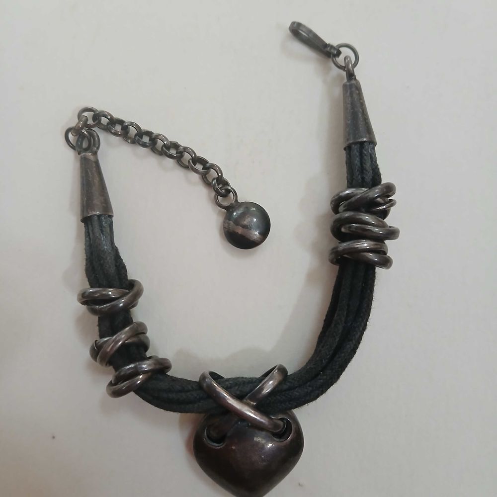 Bracelet argent et cuir Bijoux et montres