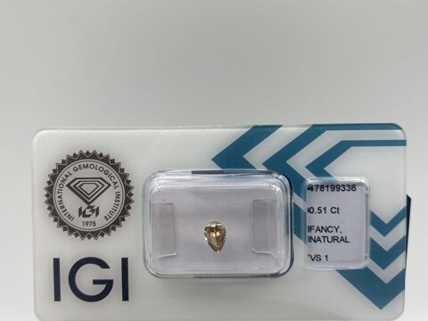 Diamant 0.51 Ct VS1 Natural Fancy Yellow Brown Scell IGI 450 Lyon 2 (69)