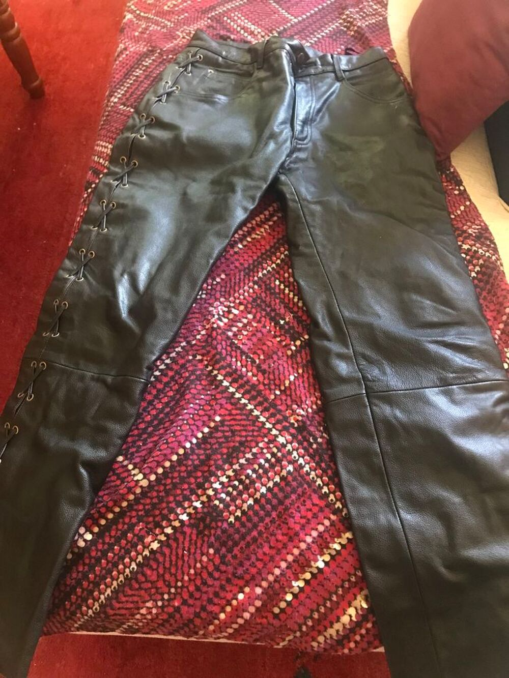 Pantalon CUIR noir T38 Homme Vêtements