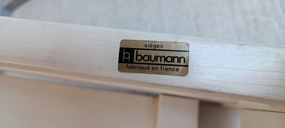 Bel ensemble de 3 fauteuils lounge ARGOS sign&eacute;s Baumann Meubles