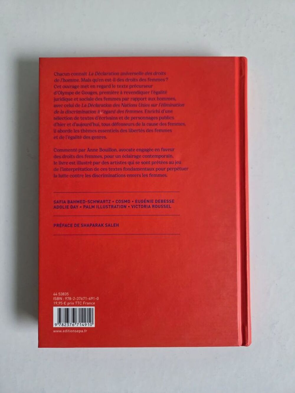 Livre "D&eacute;claration des droits des femmes illustr&eacute;e" ? Neuf Livres et BD