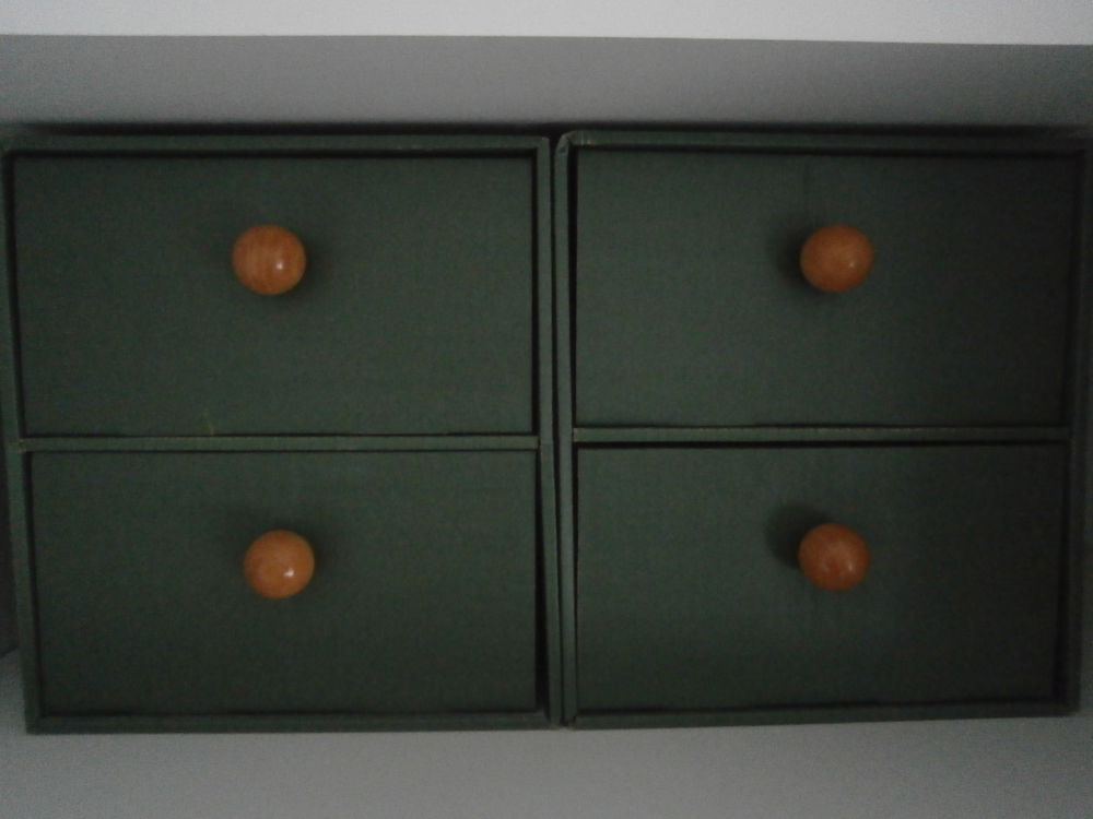 2 boites &agrave; 2 tiroirs en carton rigides Décoration