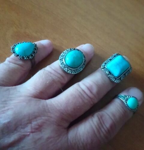 Bagues bleues  turquoises 8 La Courneuve (93)