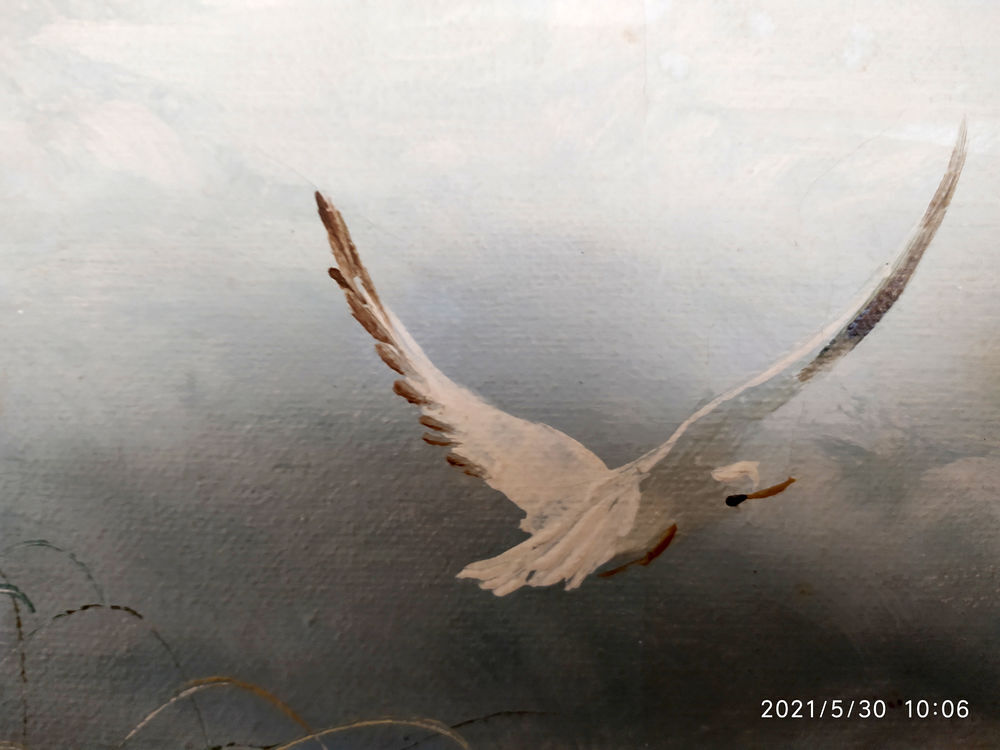 Marine MER ORAGEUSE peinture sur toile enchass&eacute;e 50x60 cm 