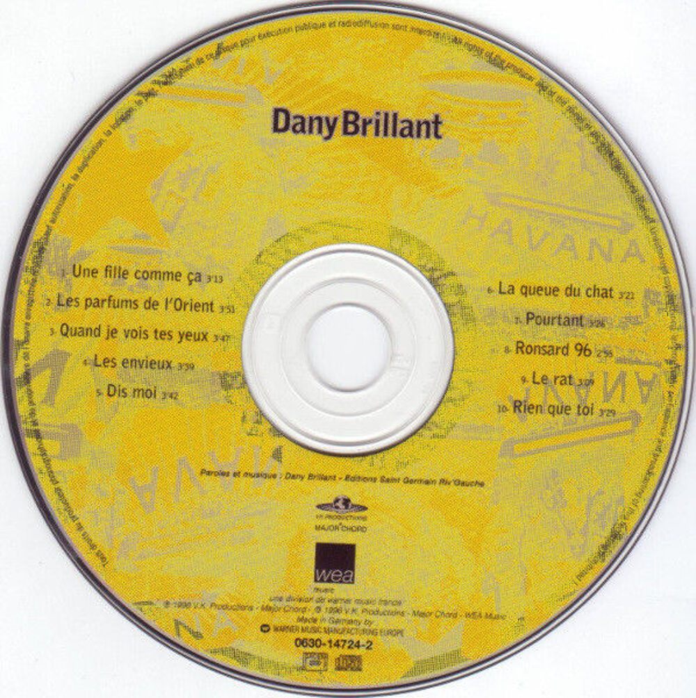 cd Dany Brillant ?? Havana (bon eta) CD et vinyles