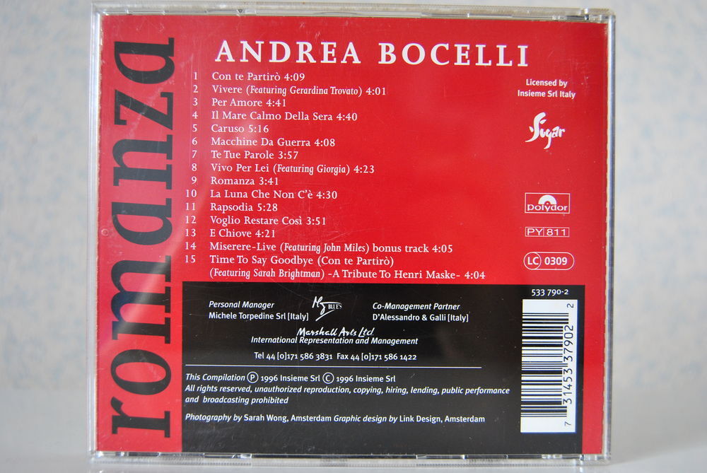 CD Andrea Bocelli CD et vinyles