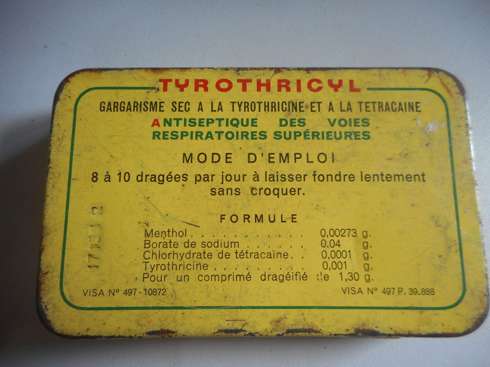 Ancienne boite vide Tyrothricyl 