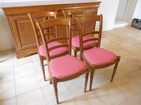 Lot de 4 chaises de salle a manger en bois vernis 50 Bernay-Saint-Martin (17)