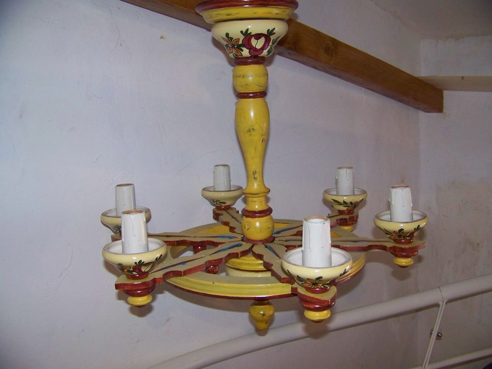 LUSTRE ANCIEN A 6 LAMPES Dcoration
