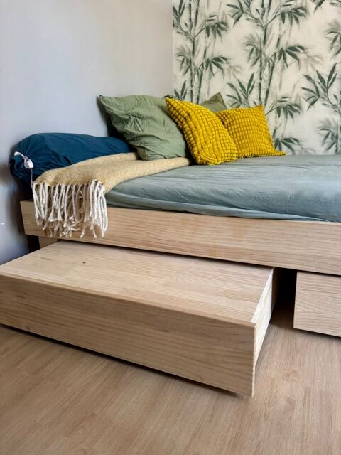 Banquette lit convertible IKEA GLAMBERGET (Pin) + 2 matelas 300 Biganos (33)