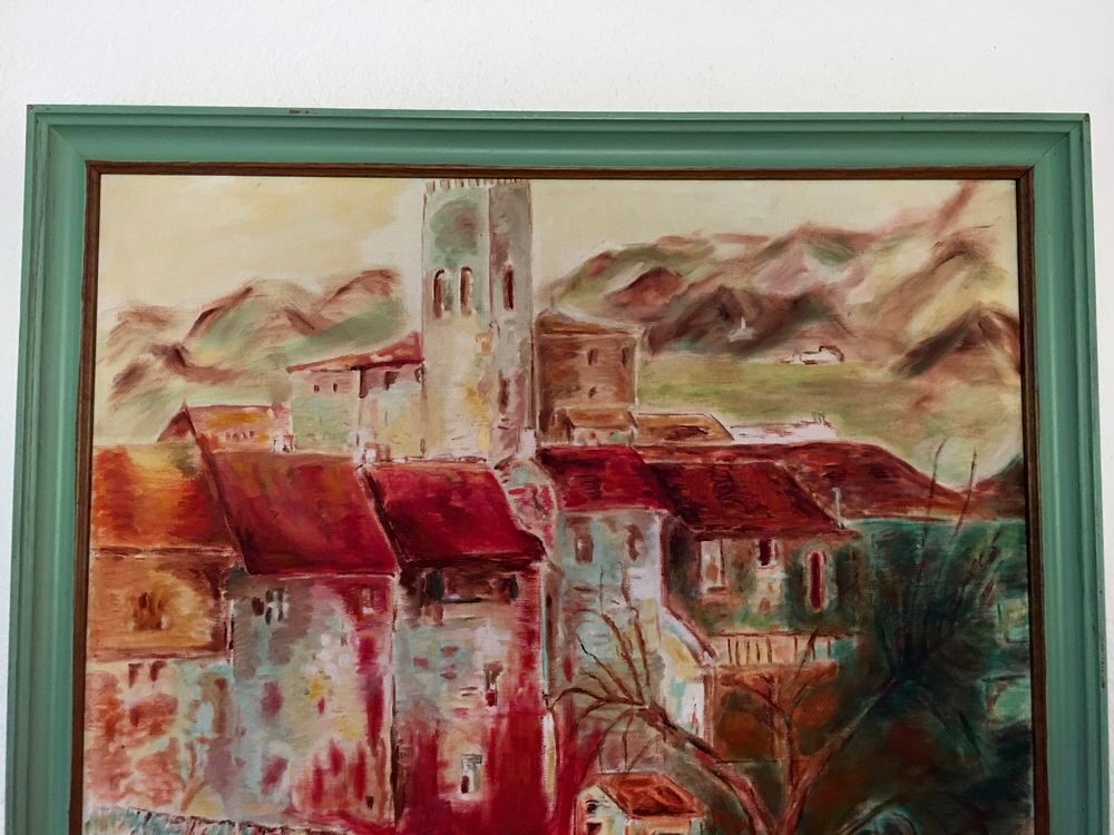 Tableau : Peinture &agrave; l'huile sur toile authentique ; 70x50cm Décoration