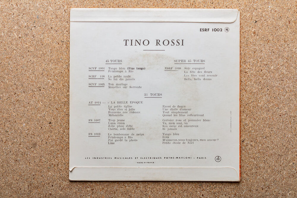 Tino Rossi - Tango Bleu CD et vinyles