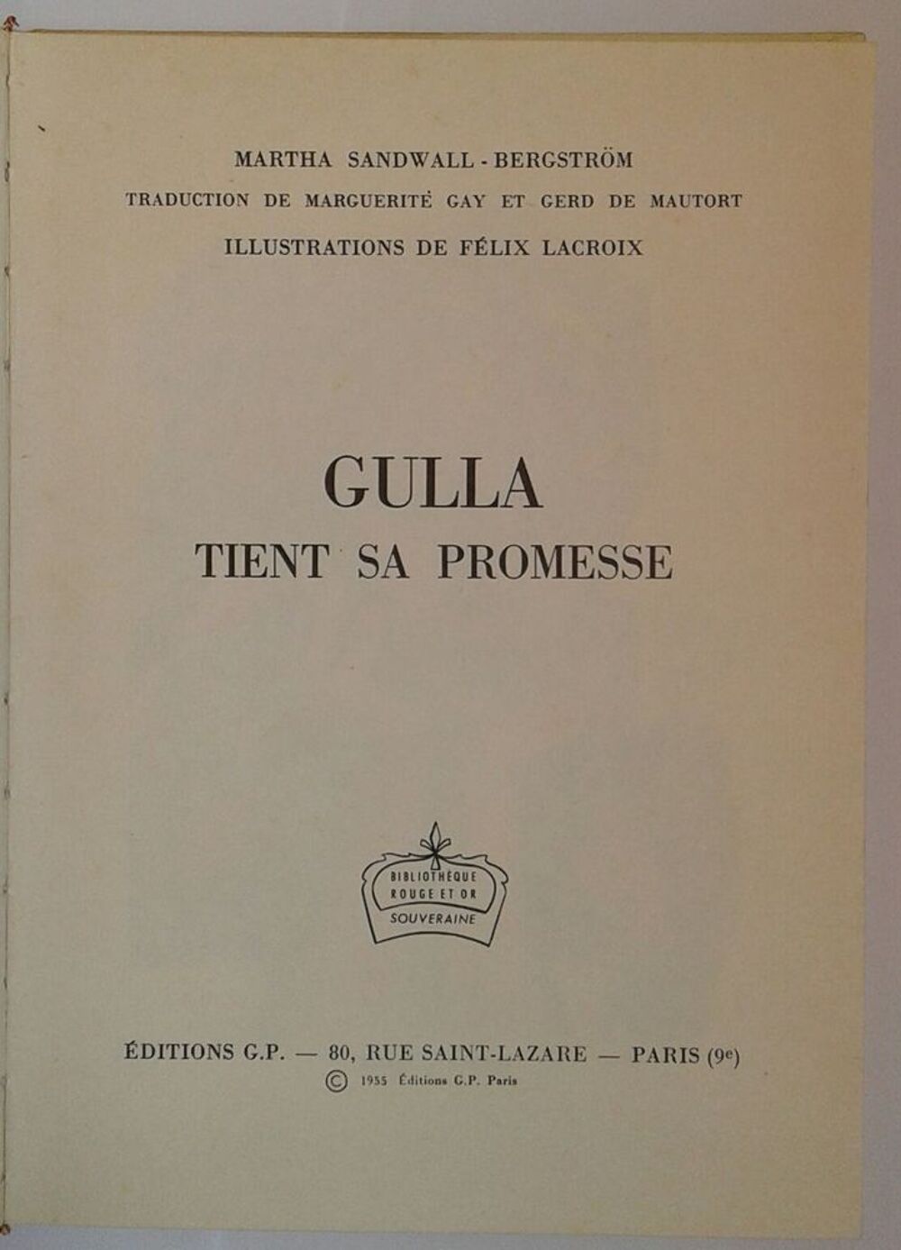 Livre &quot;Gulla tient sa promesse&quot; Livres et BD