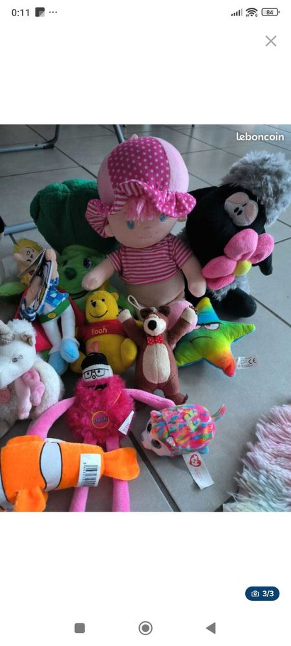 lot peluche 3 euros Jeux / jouets