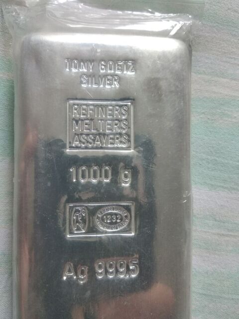 Lingot argent pur 1Kg 1100 Faverolles-sur-Cher (41)