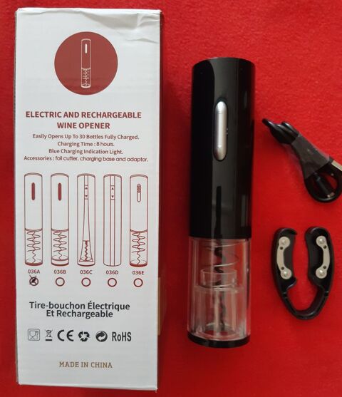 Tire Bouchon Électrique Rechargeable avec Coupe-Capsule 15 Avion (62)