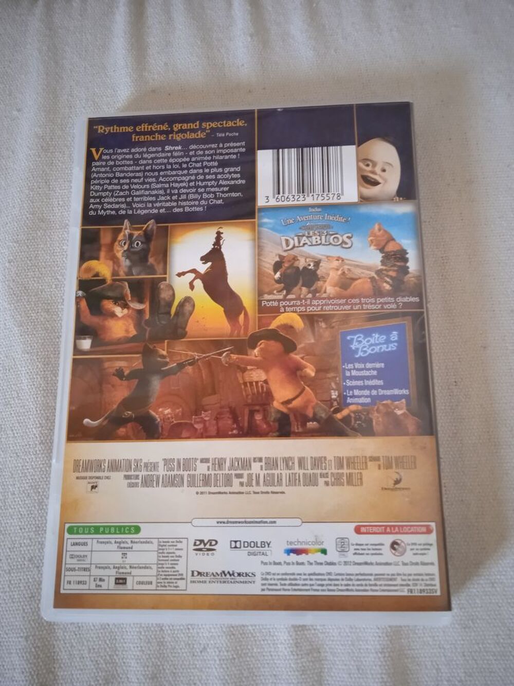 DVD Le Chat Pott&eacute;
2012
Excellent &eacute;tat
En Fran&ccedil;ais
Multi l DVD et blu-ray