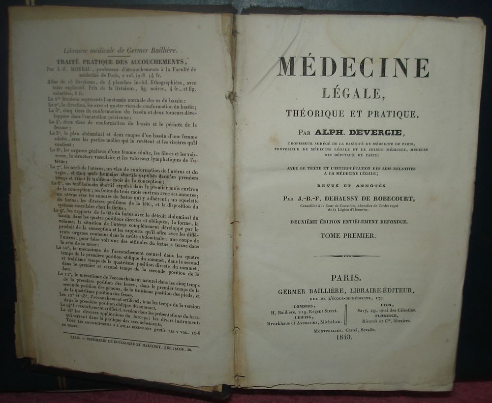 M&eacute;decine L&eacute;gale Livres et BD