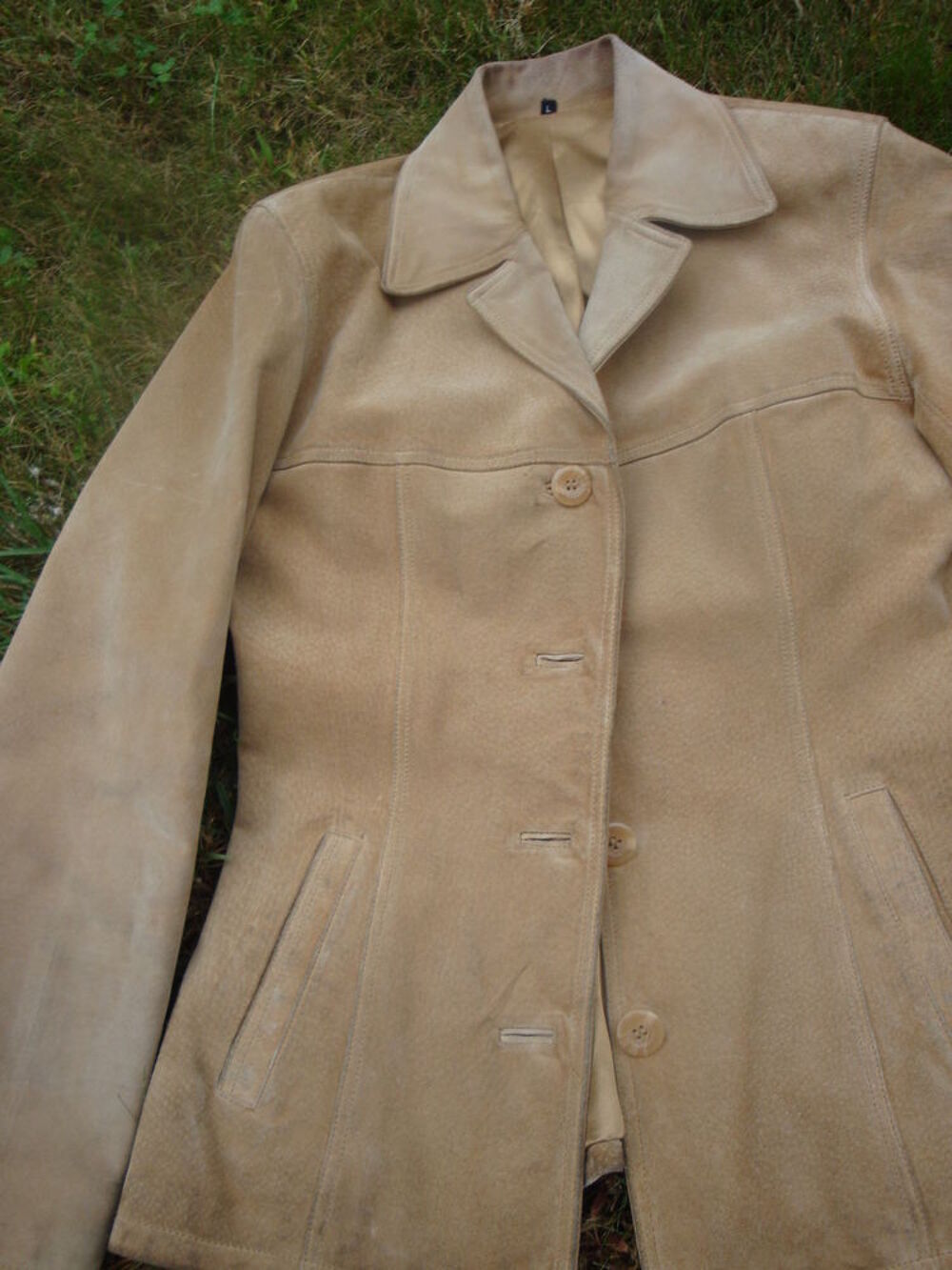Veste en cro&ucirc;te de porc beige Vêtements