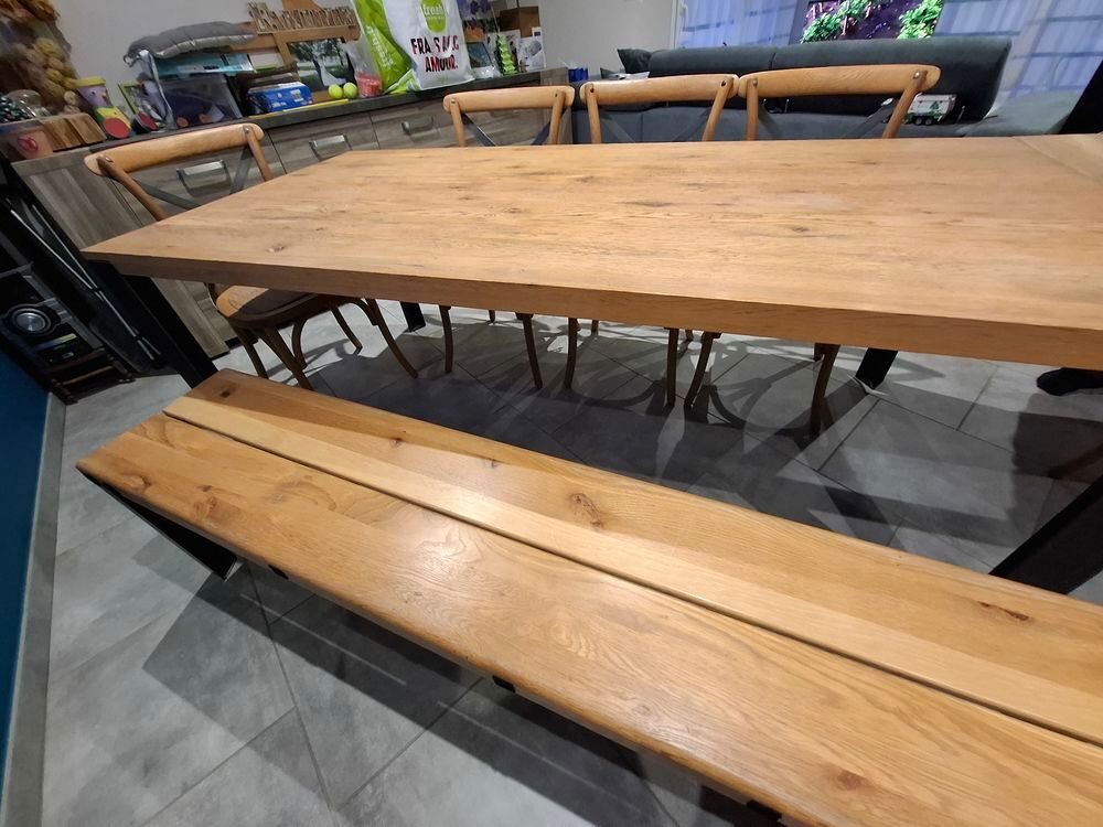 Table &agrave; manger bois et m&eacute;tal Meubles