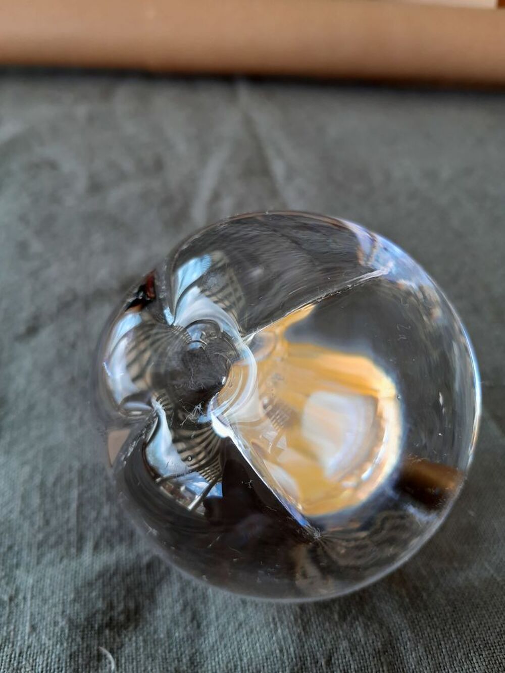 Pomme en cristal avec tige plaqu&eacute;e or Décoration