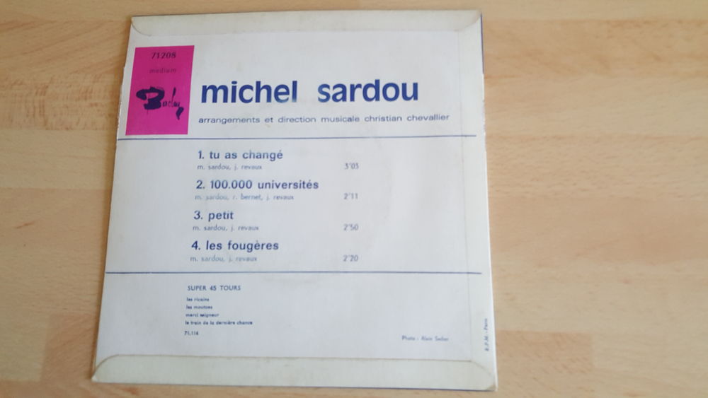 EP SARDOU Tu as chang&eacute; CD et vinyles